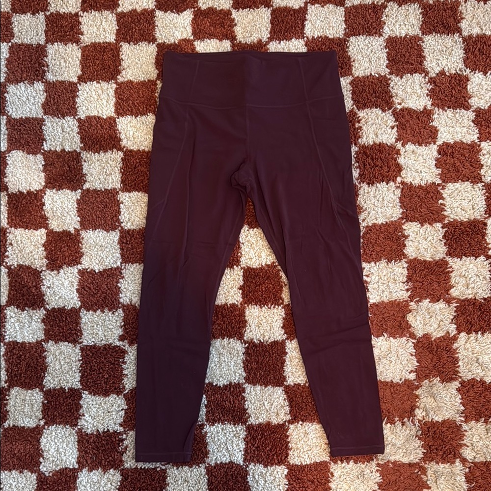 Athleta Wine Red Leggings Comfortable Full-Length